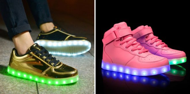 кроссовки с светящейся подошвой 2017