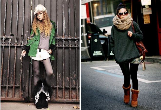 стильные угги с мехом