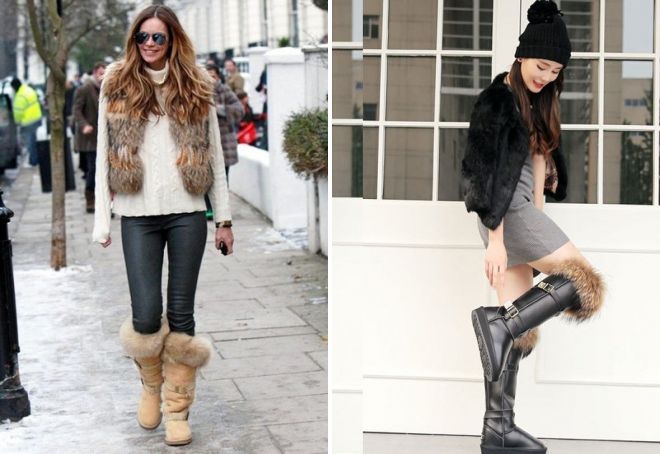 высокие угги с мехом