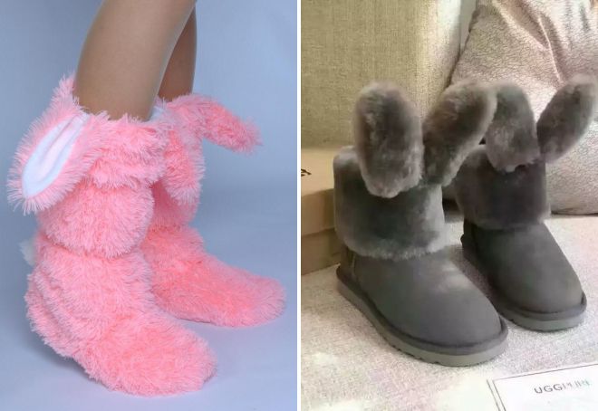 угги с мехом и ушками