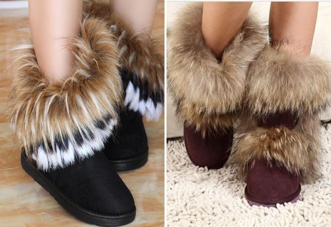 женские угги с мехом