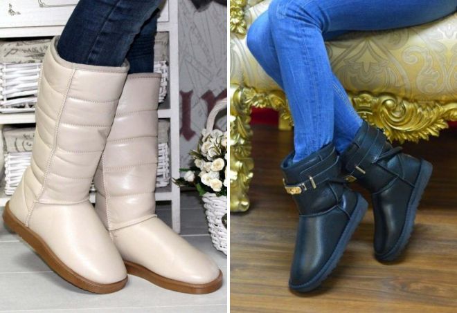 кожаные женские угги