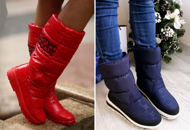 женские зимние сапоги дутики