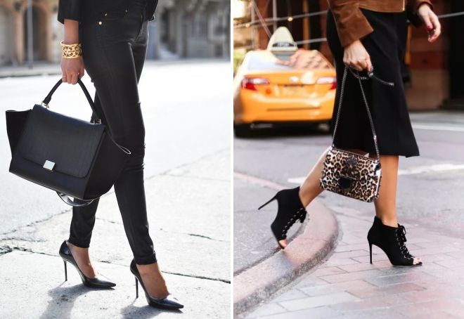 туфли черного цвета на каблуке