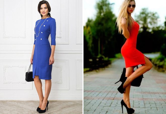 черные туфли на каблуке с платьем