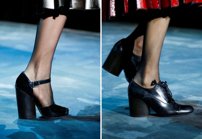 черные туфли на толстом каблуке