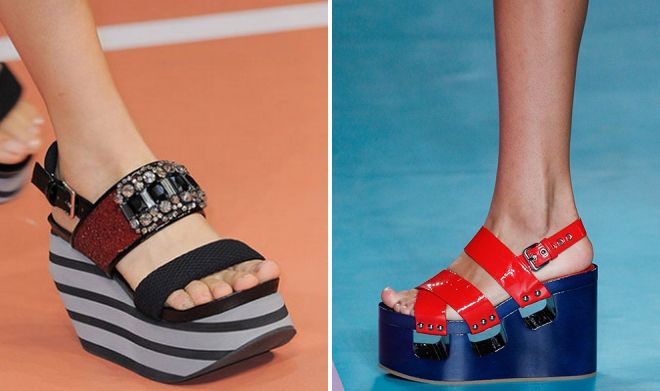 сандалии на танкетке