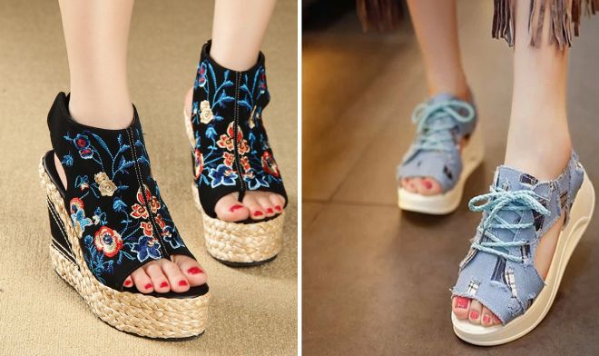 сандалии на платформе