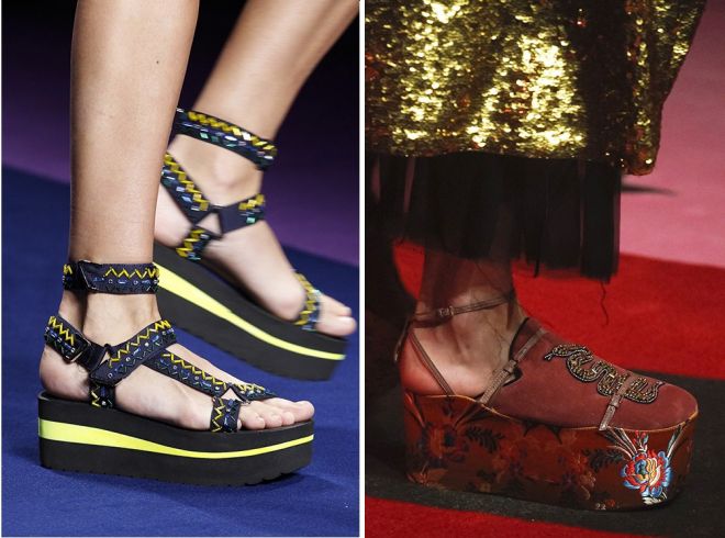 сандалии на платформе