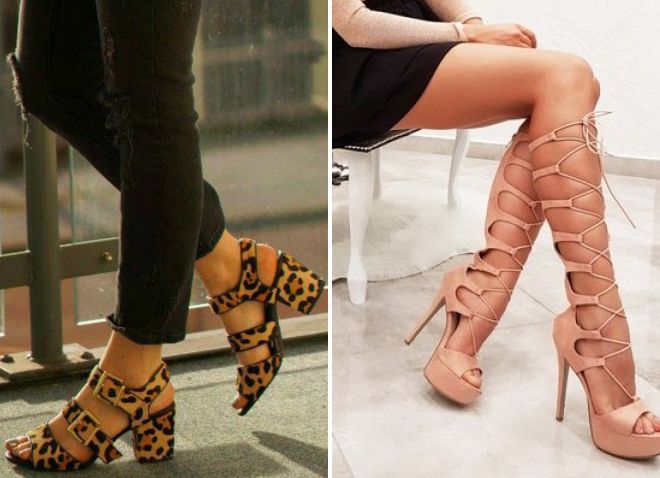 сандалии на каблуке