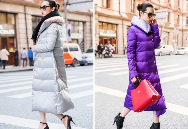 длинный пуховик зефирка