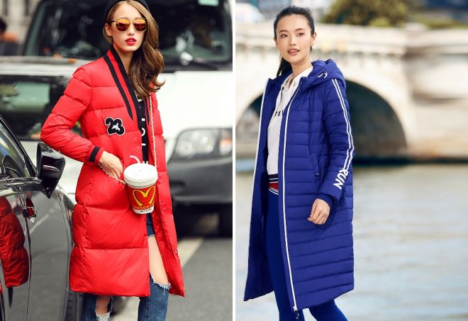 длинный пуховик оверсайз