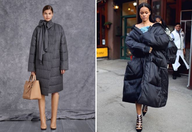 длинный пуховик оверсайз