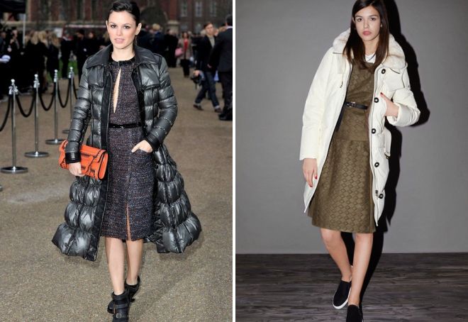  с чем носить длинный пуховик