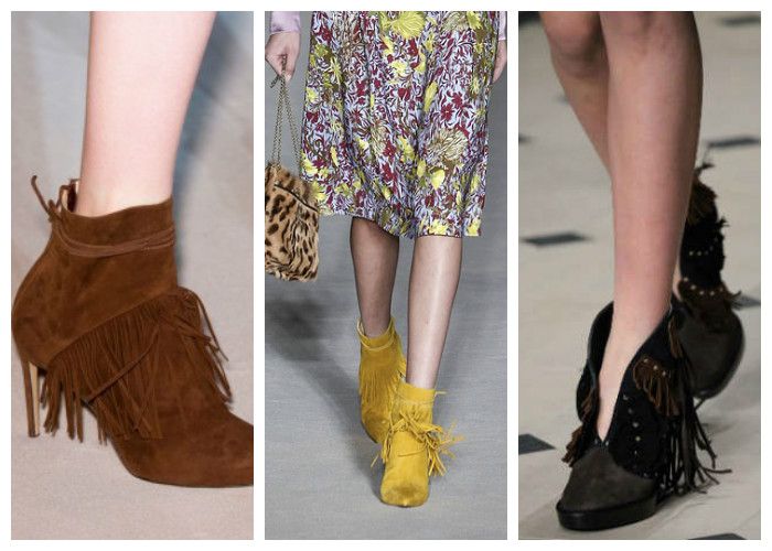 Модная обувь весна: сапоги и ботильоны с бахромой