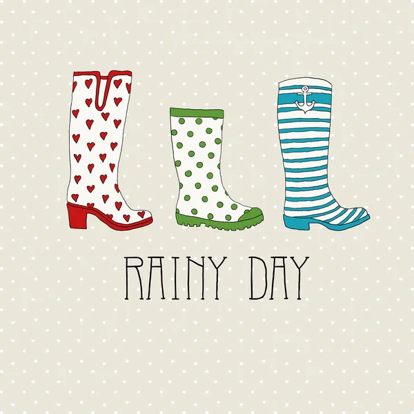 Цветные резиновые сапоги Векторный набор — стоковый вектор
